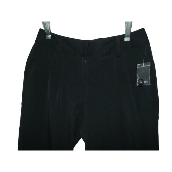 Mixit Size 4 Solid Black Bermuda Dress Shorts pleated buttons polyester stretch - Picture 2 of 12